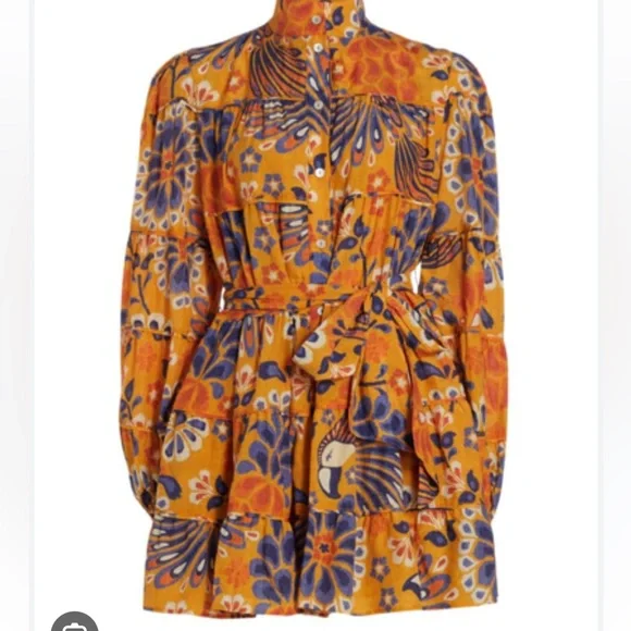 FarmRio yellow pineapple mini dress NWT - Picture 3 of 7